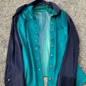 Eleitahari blue long sleeve dress shirt S